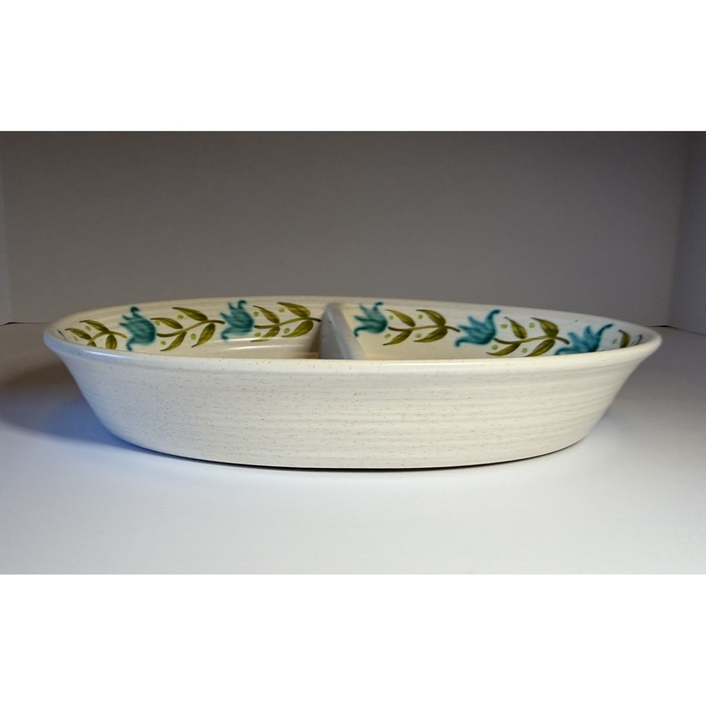 Franciscan Earthenware Divided 11" Vegetable Dish Tulip Time Mid Century